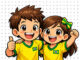 Desenhos de Crianças Torcendo pelo Brasil para colorir