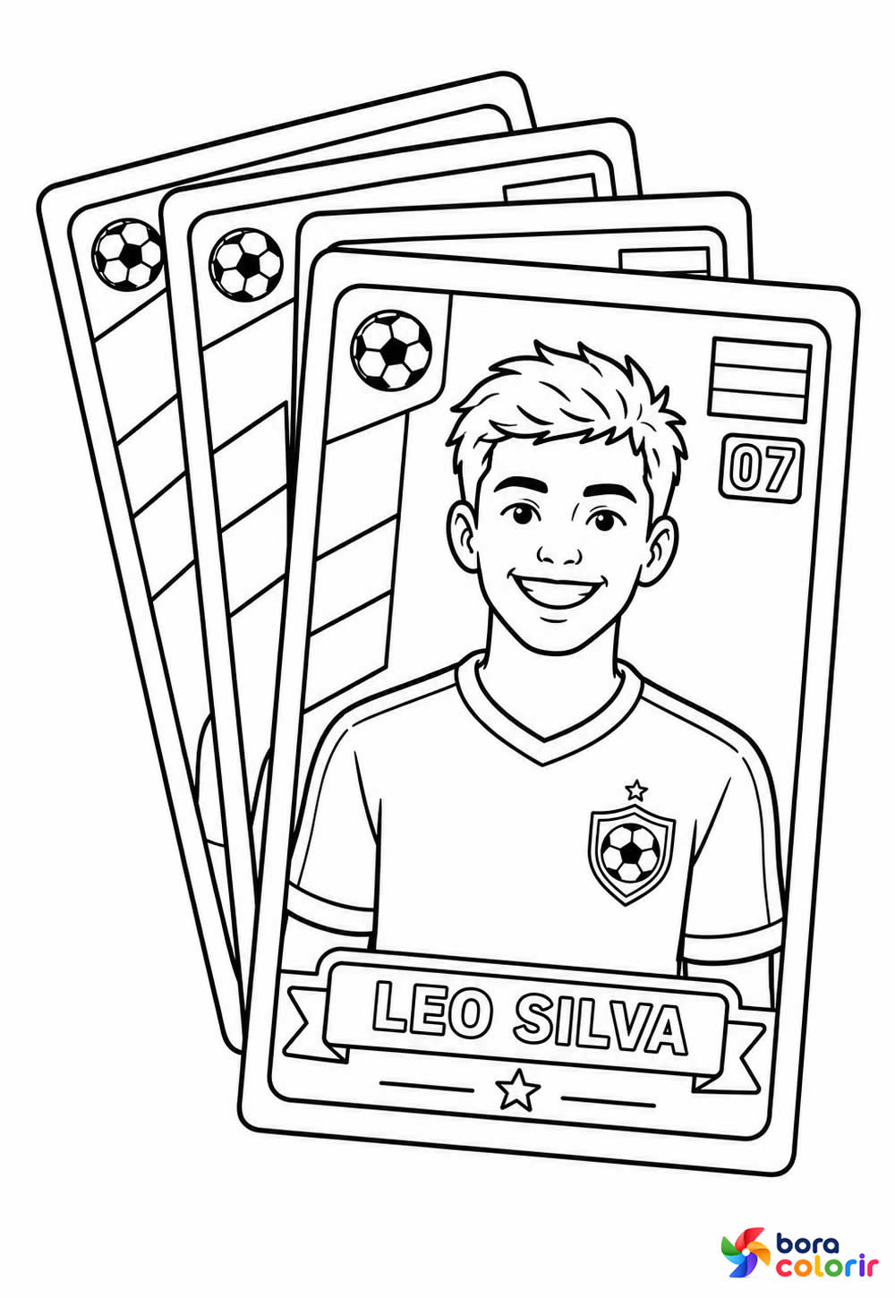 Desenho de Figurinhas da Copa do Mundo para colorir