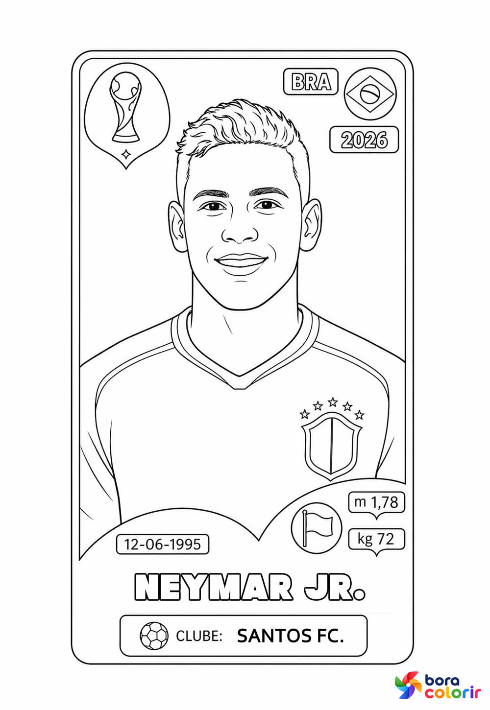 Figurinha da Copa do Mundo para colorir