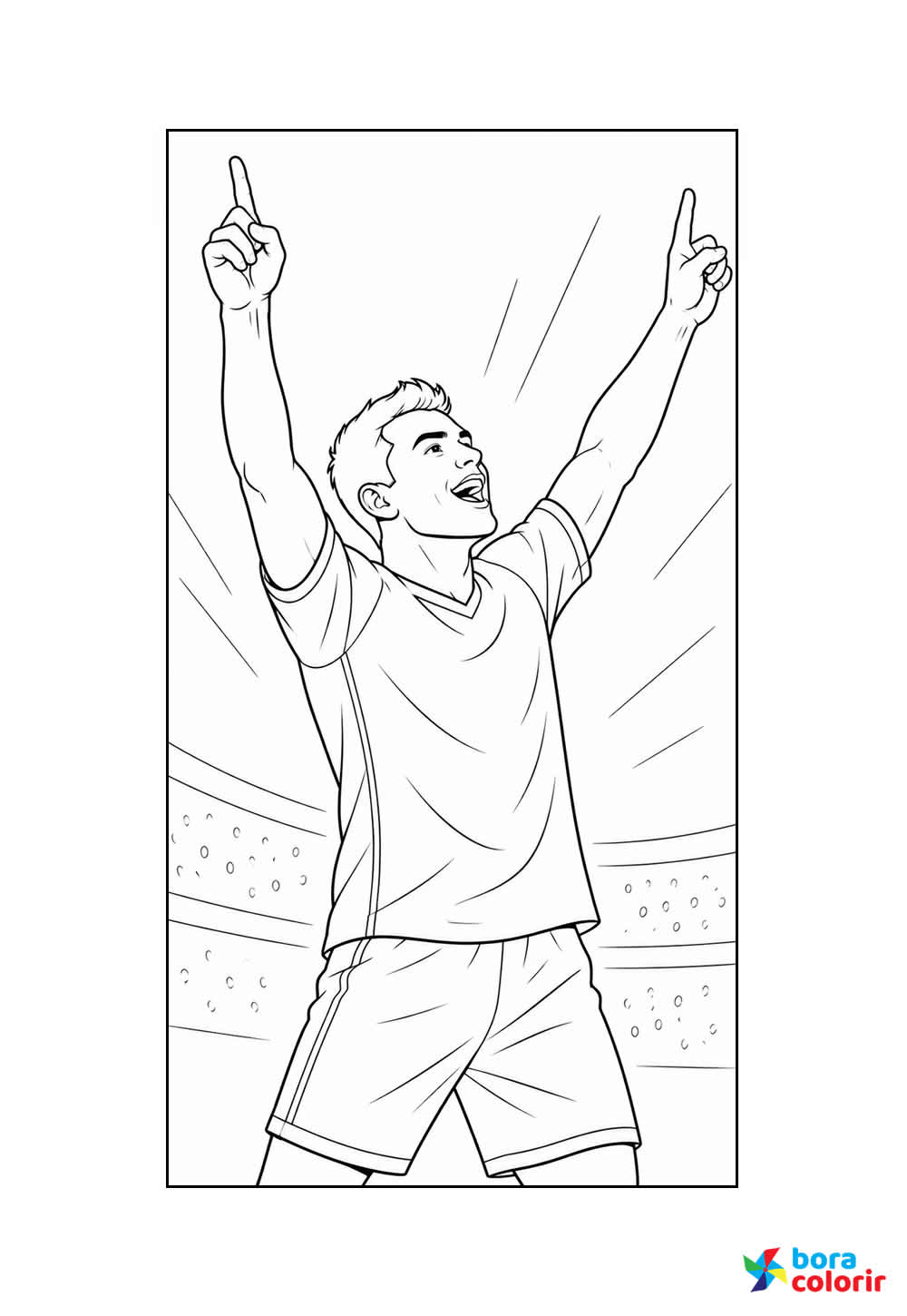 Desenho de Jogador Comemorando Gol