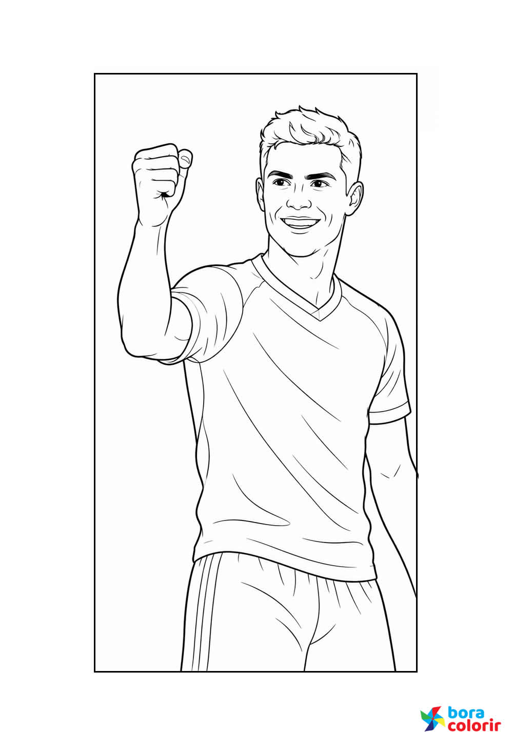 Desenho de Jogador Comemorando Gol
