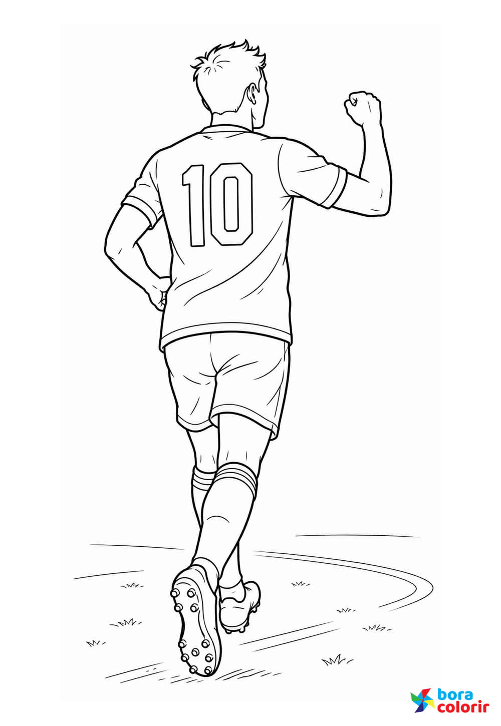 Desenho de Jogador Comemorando Gol