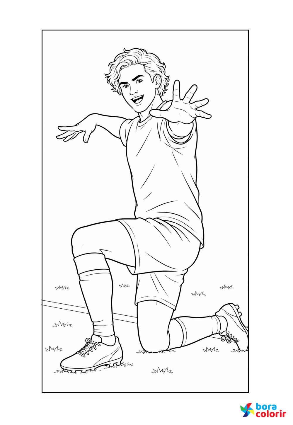 Desenho de Jogador de Futebol para colorir