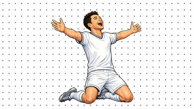 Desenhos de Jogador Comemorando Gol para colorir