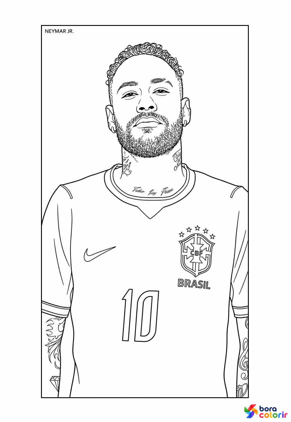 Desenho de Neymar na Seleção Brasileira