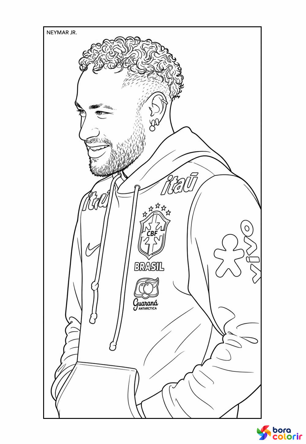 Desenho de Neymar para colorir