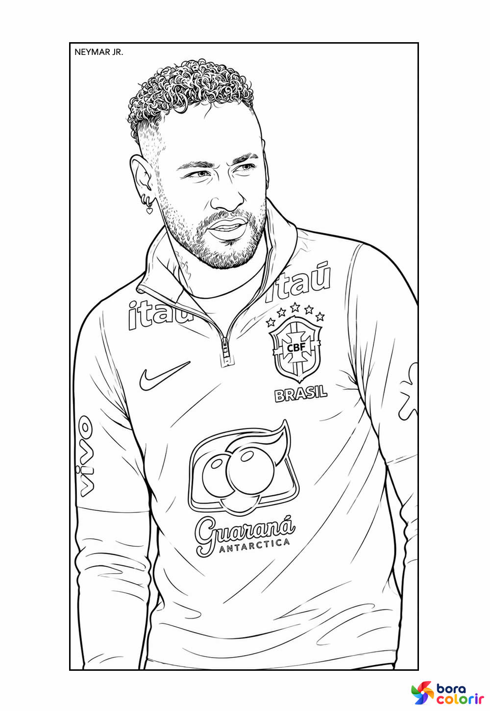 Desenho de Neymar para pintar