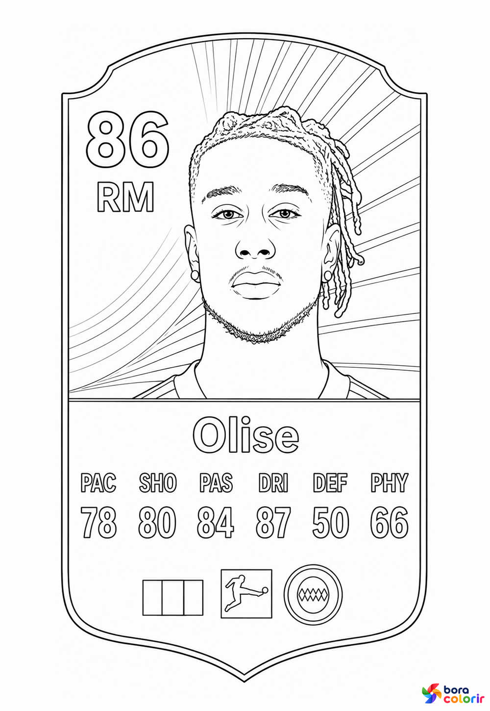 Desenho do Olise para colorir - Fifa - Figurinha - Carta