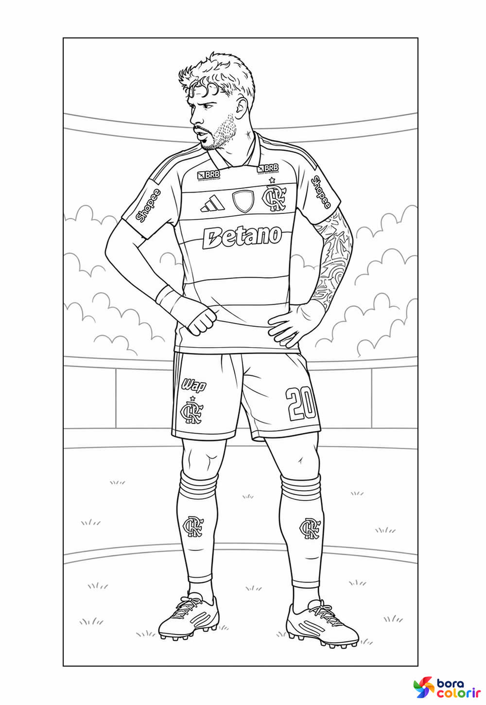 Desenho de Lucas Paquetá para colorir - Flamengo