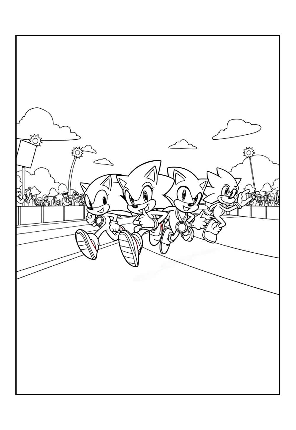 Desenho de Sonic Superstars para pintar