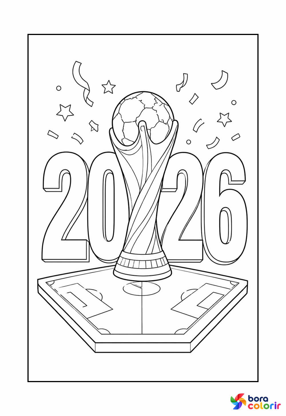 Copa do Mundo 2026 para colorir