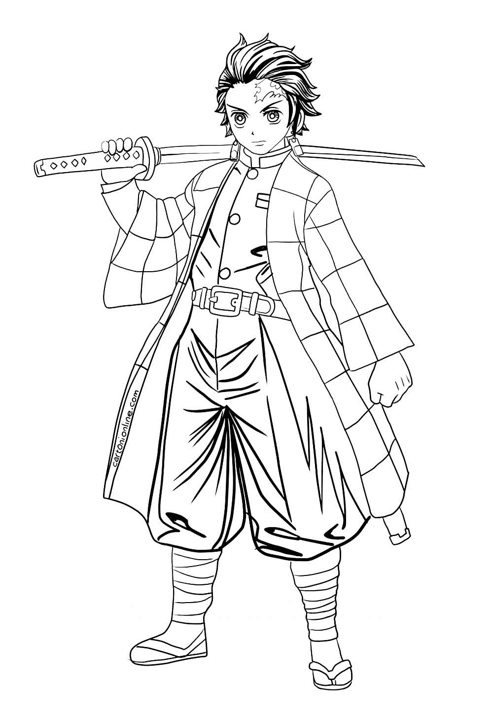 Desenho de Tanjiro Kamado para colorir