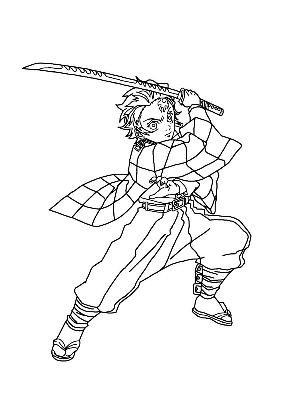 Desenho de Tanjiro Kamado para colorir