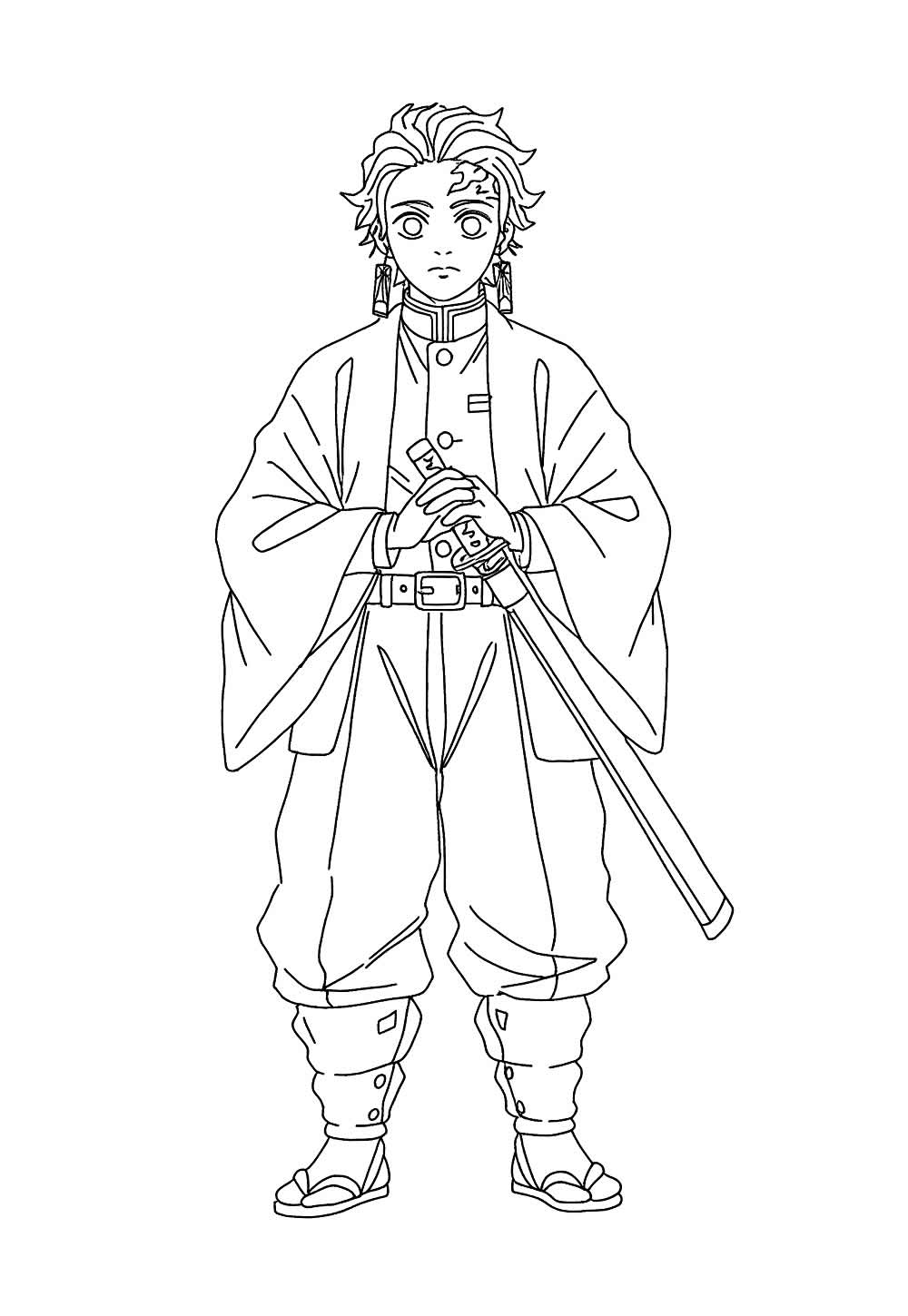 Desenho de Tanjiro Kamado para colorir