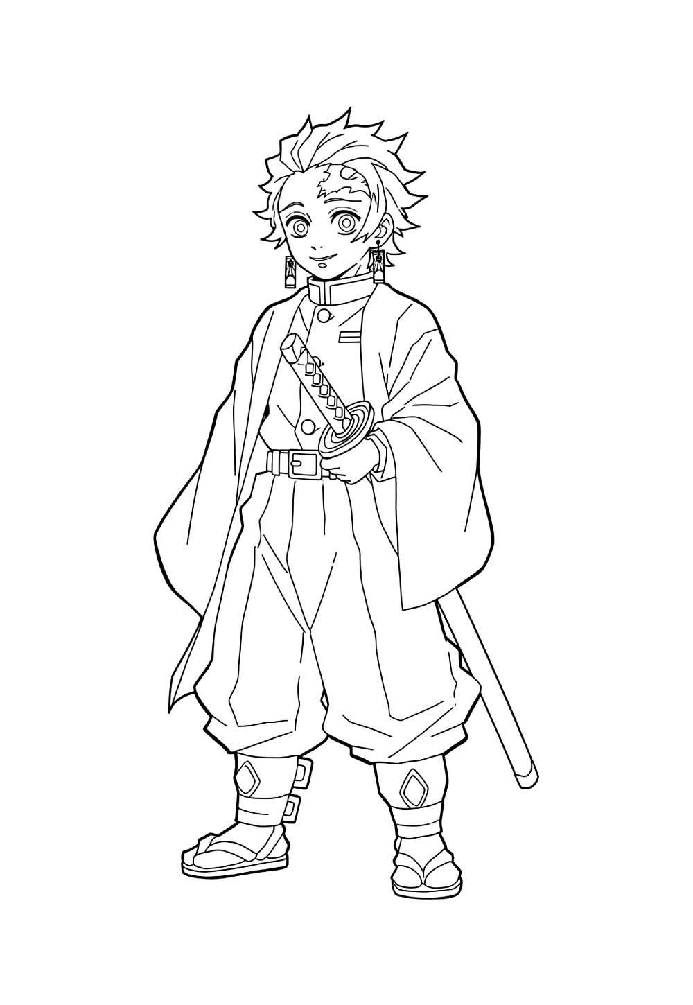 Tanjiro Kamado para colorir
