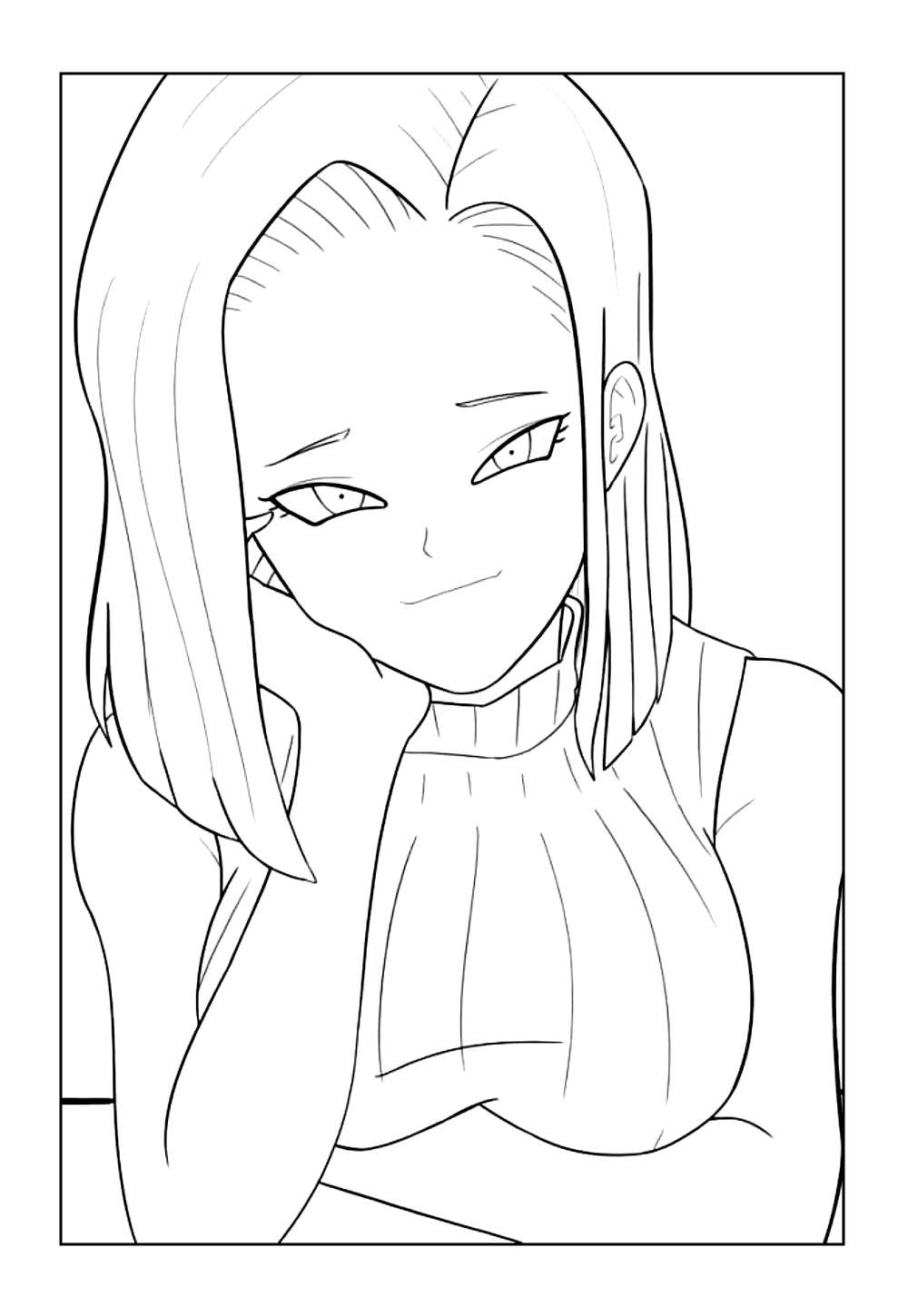 Androide 18 para colorir - Dragon Ball Z