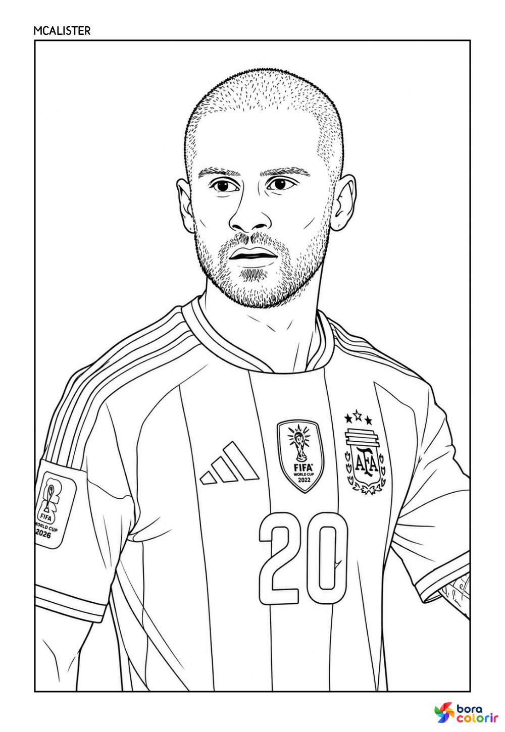 Desenho de Mcalister para colorir - Seleção Argentina
