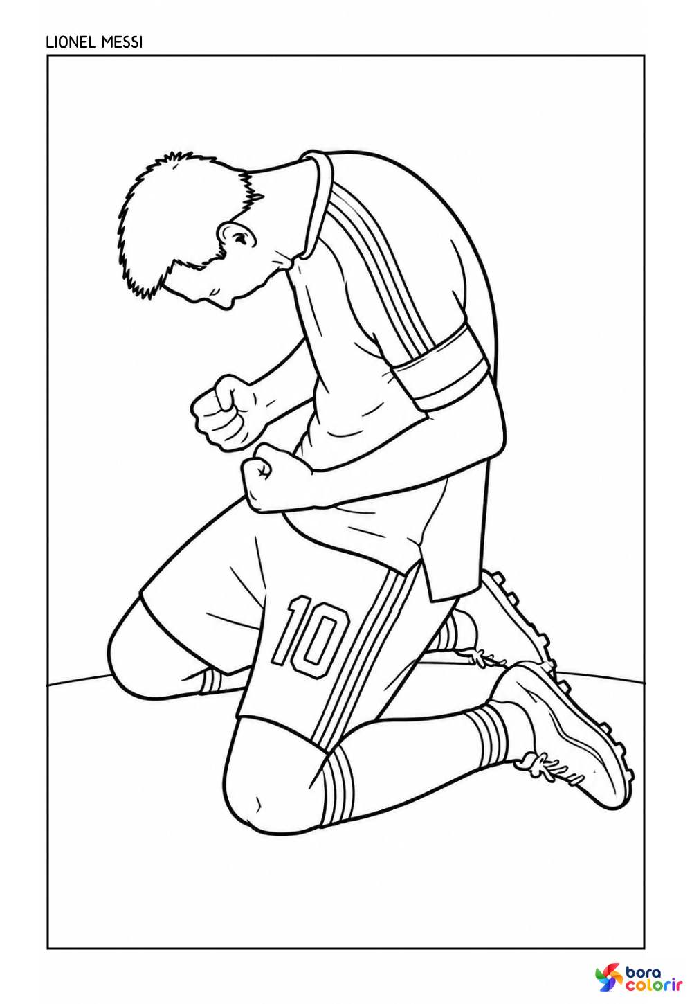 Desenho de Lionel Messi para colorir - Seleção Argentina
