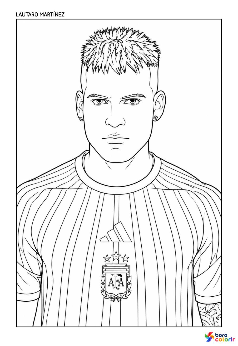 Desenho de Lautaro Martínez para colorir - Seleção Argentina