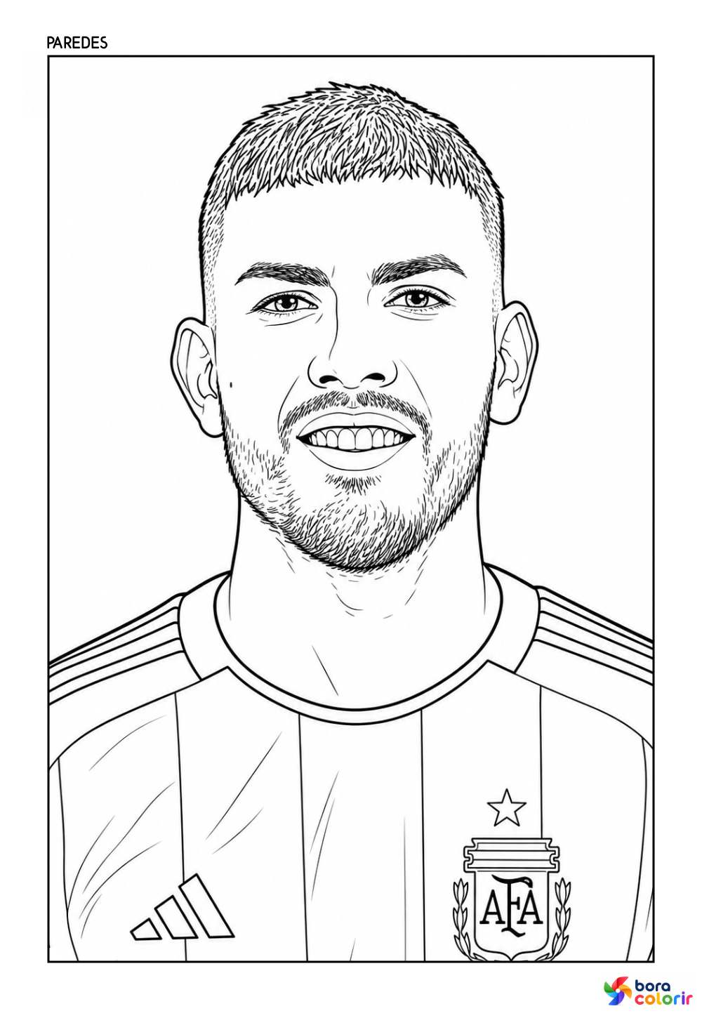 Desenho de Paredes para colorir - Seleção Argentina