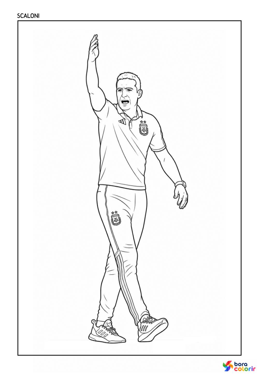 Desenho de Scaloni para colorir - Seleção Argentina