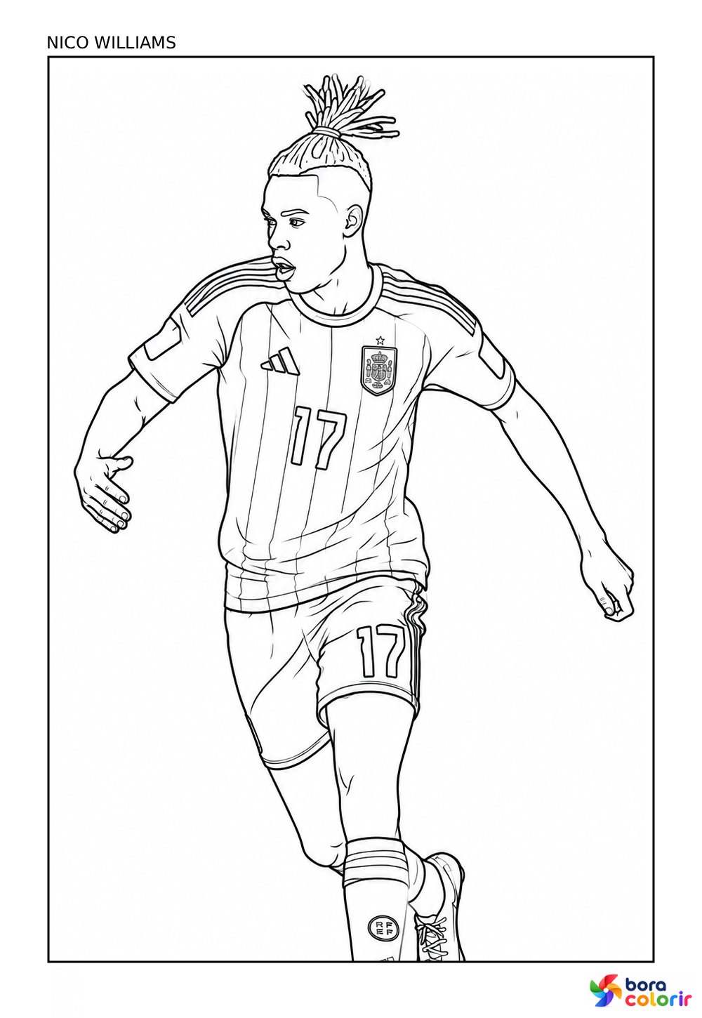 Desenho de Nico Williams - Seleção da Espanha