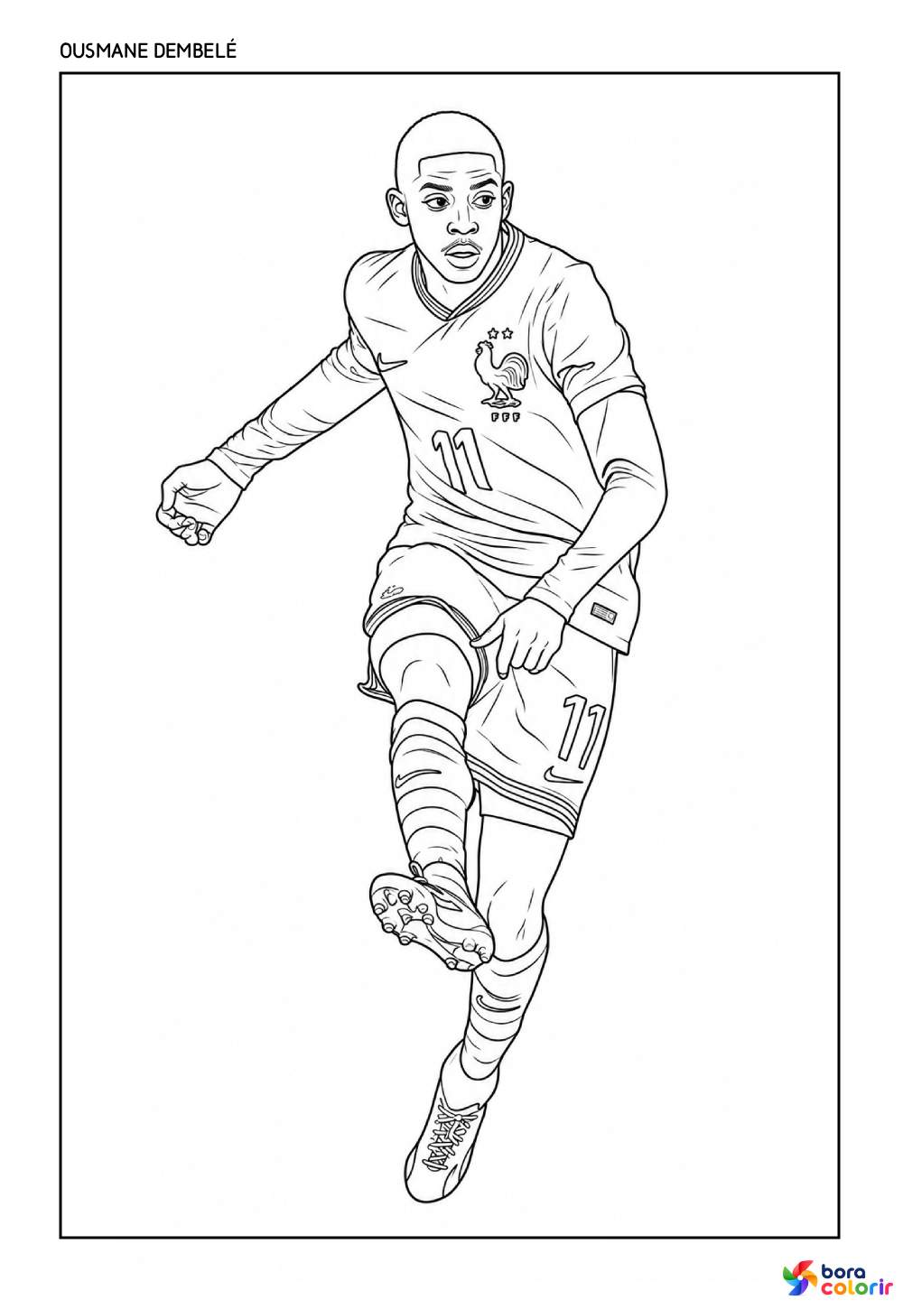 Desenho da Seleção Francesa - Dembelé