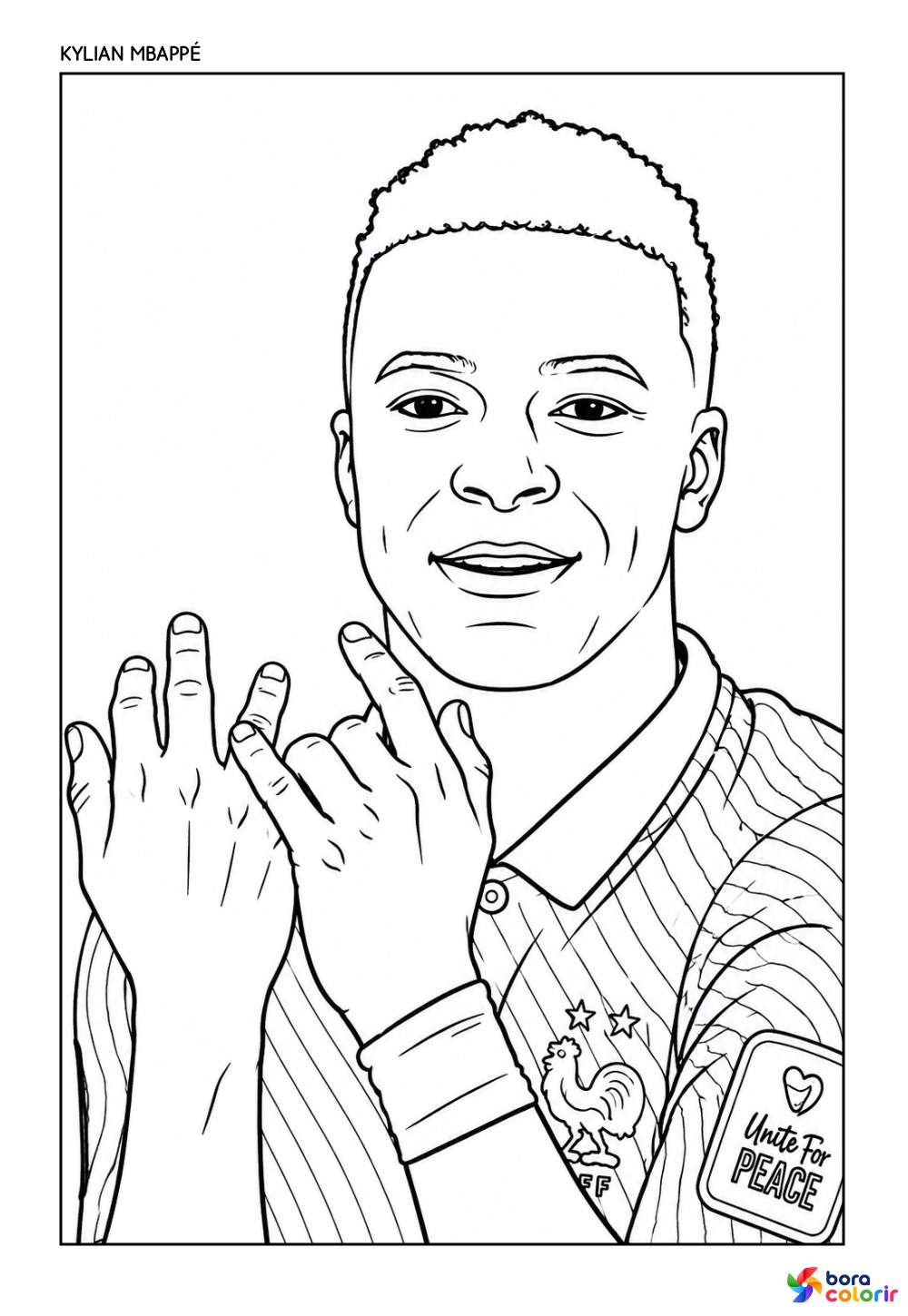 Desenho da Seleção da França - Mbappé