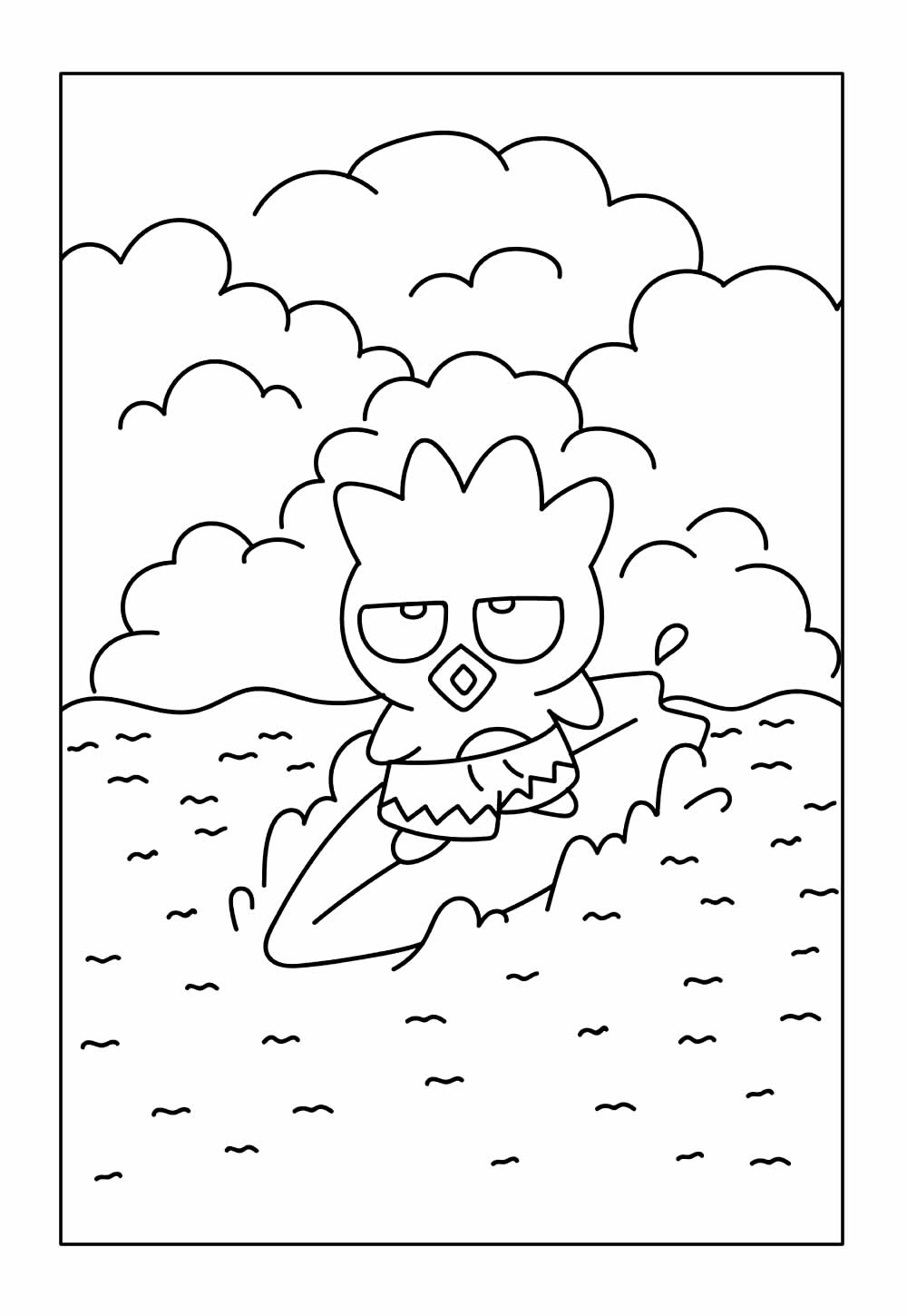Badtz-Maru para colorir - Surf