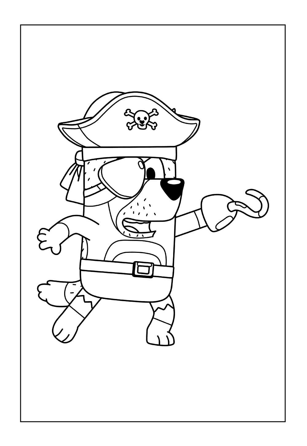 Pai de Bluey para colorir - Pirata
