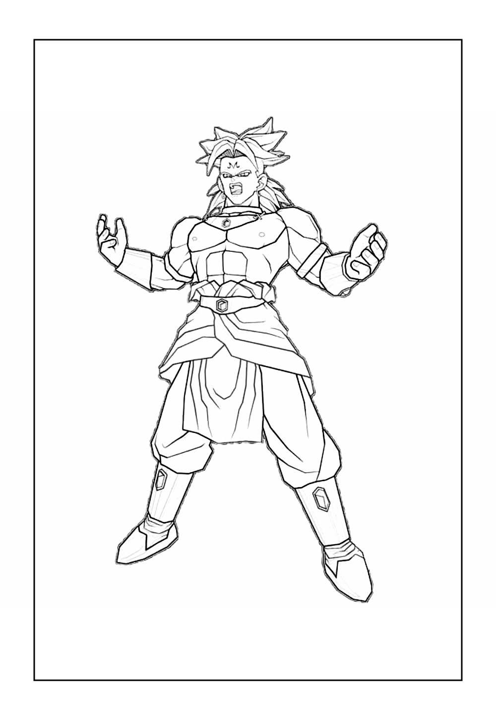 Desenho do Broly para colorir e pintar