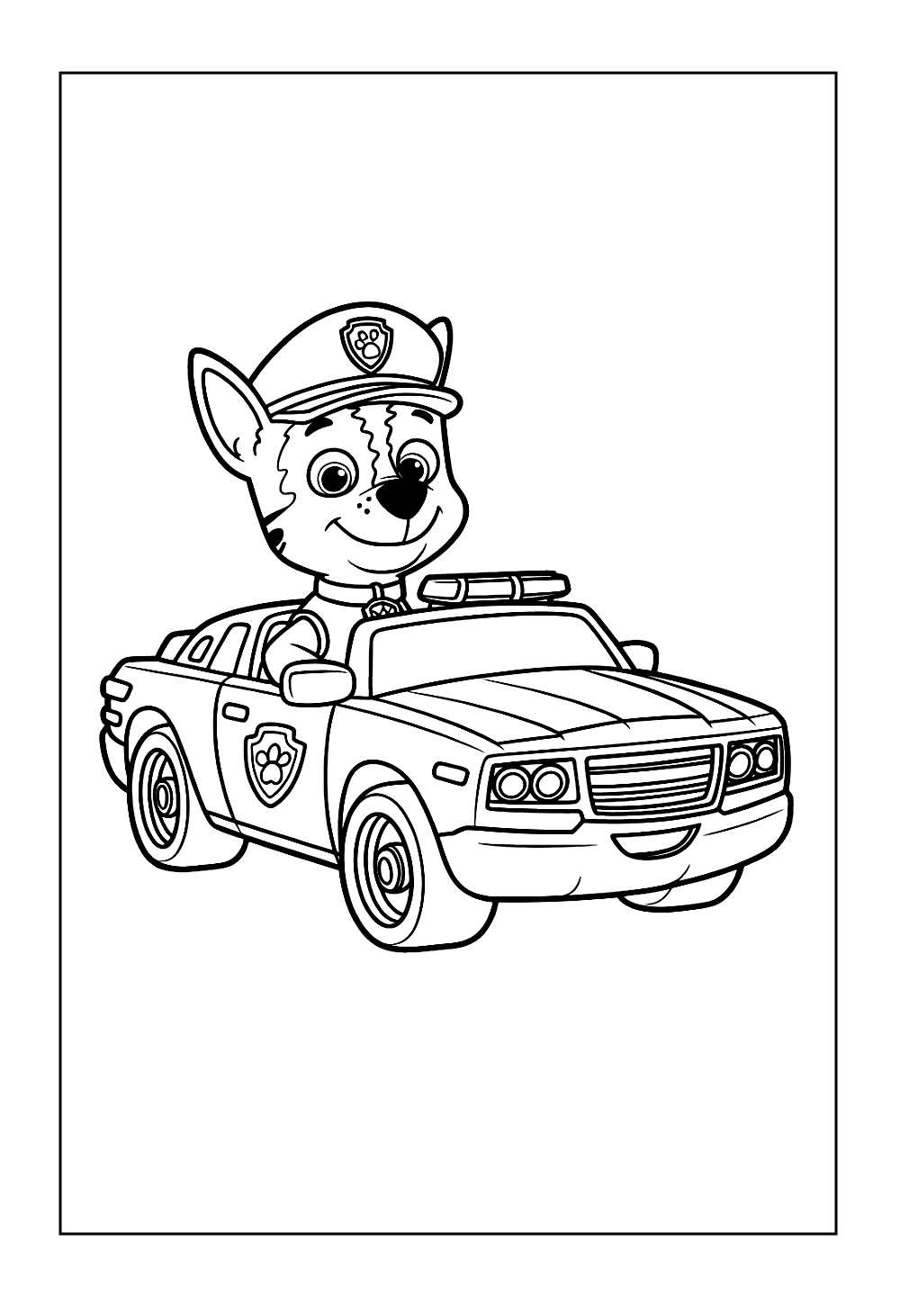 Desenho de Chase da Patrulha Canina para colorir