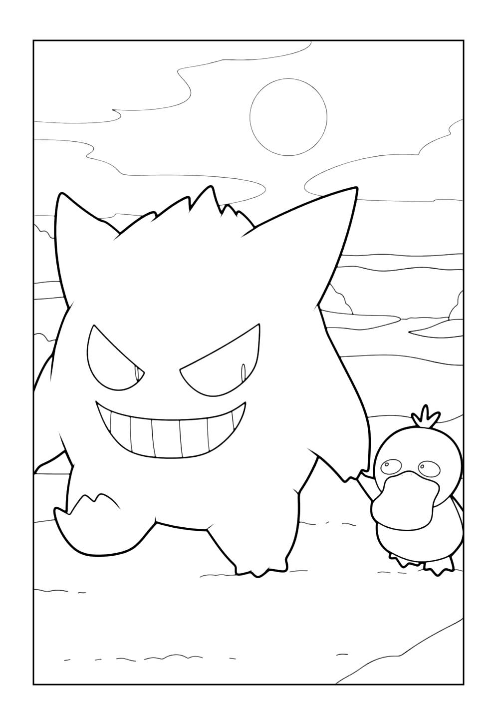 Desenho do Pokémon Gengar para colorir