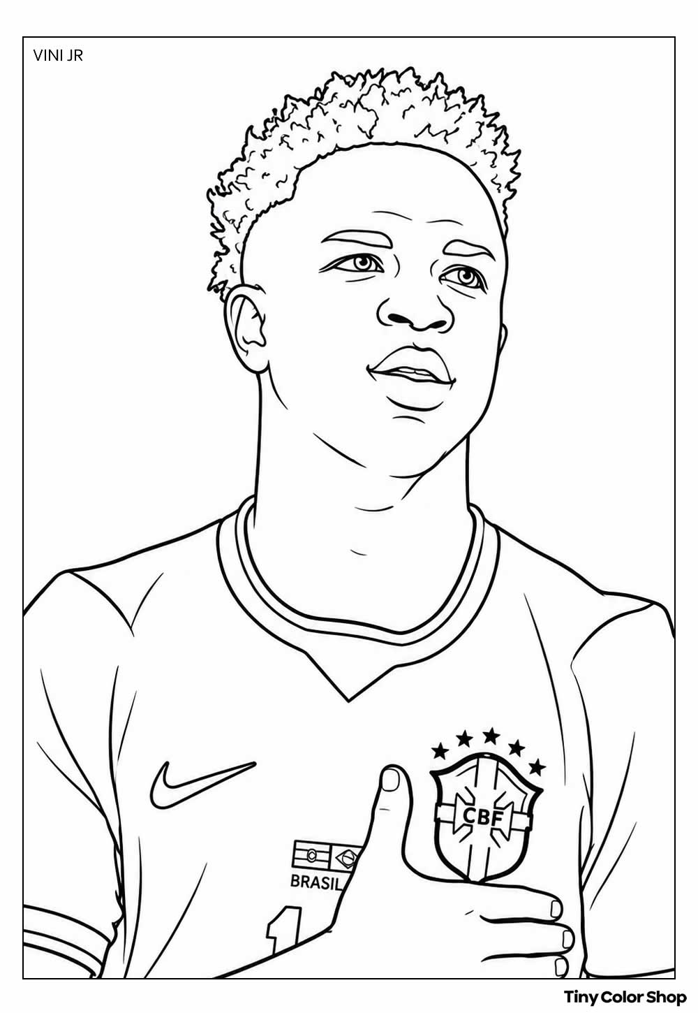 Desenho do Vini Jr para colorir