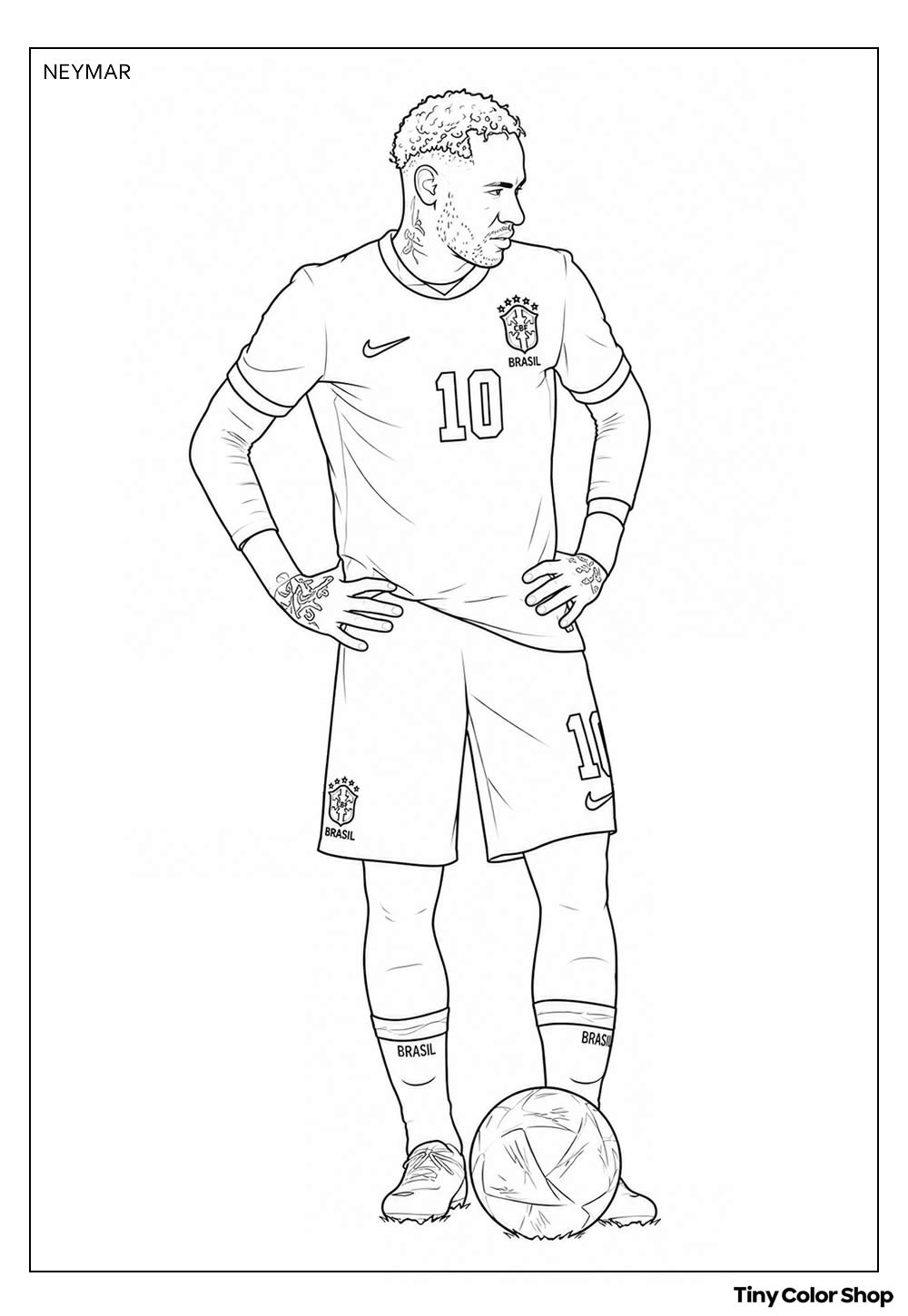 Desenho do Neymar Jr para colorir