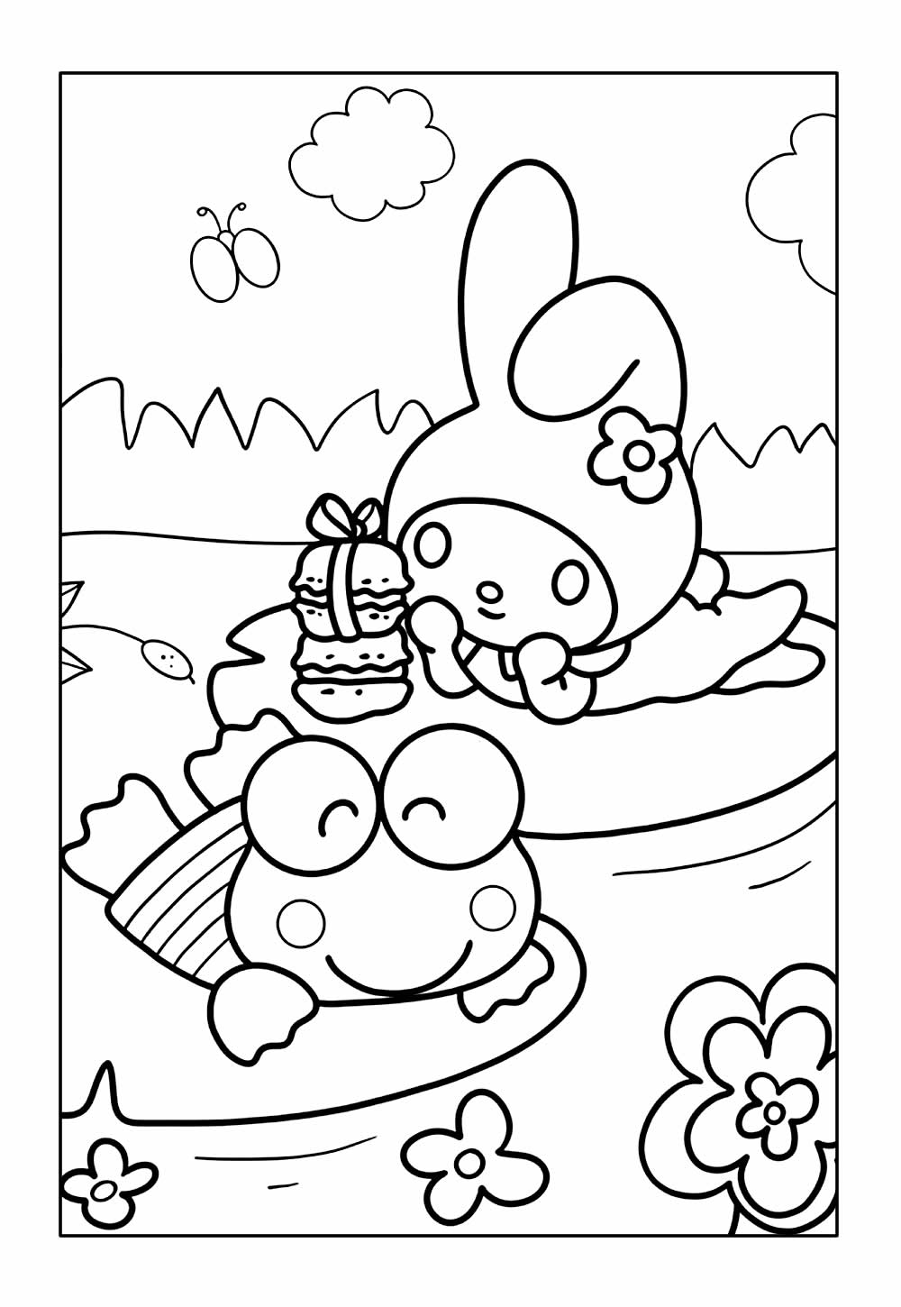 Desenhos de Keroppi para pintar