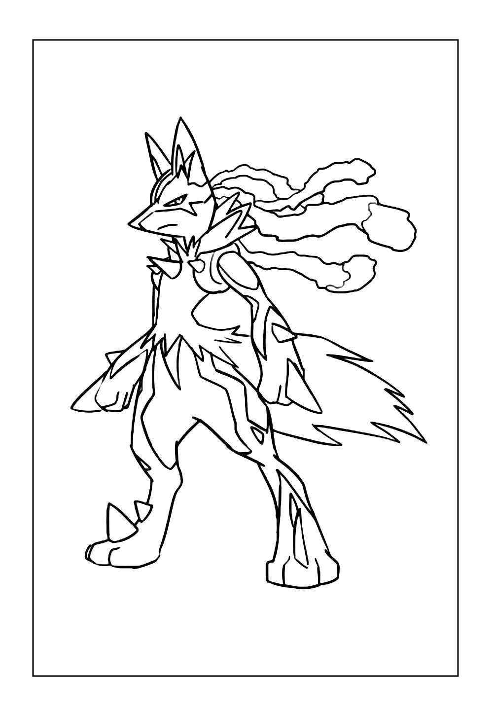 Lucario para colorir