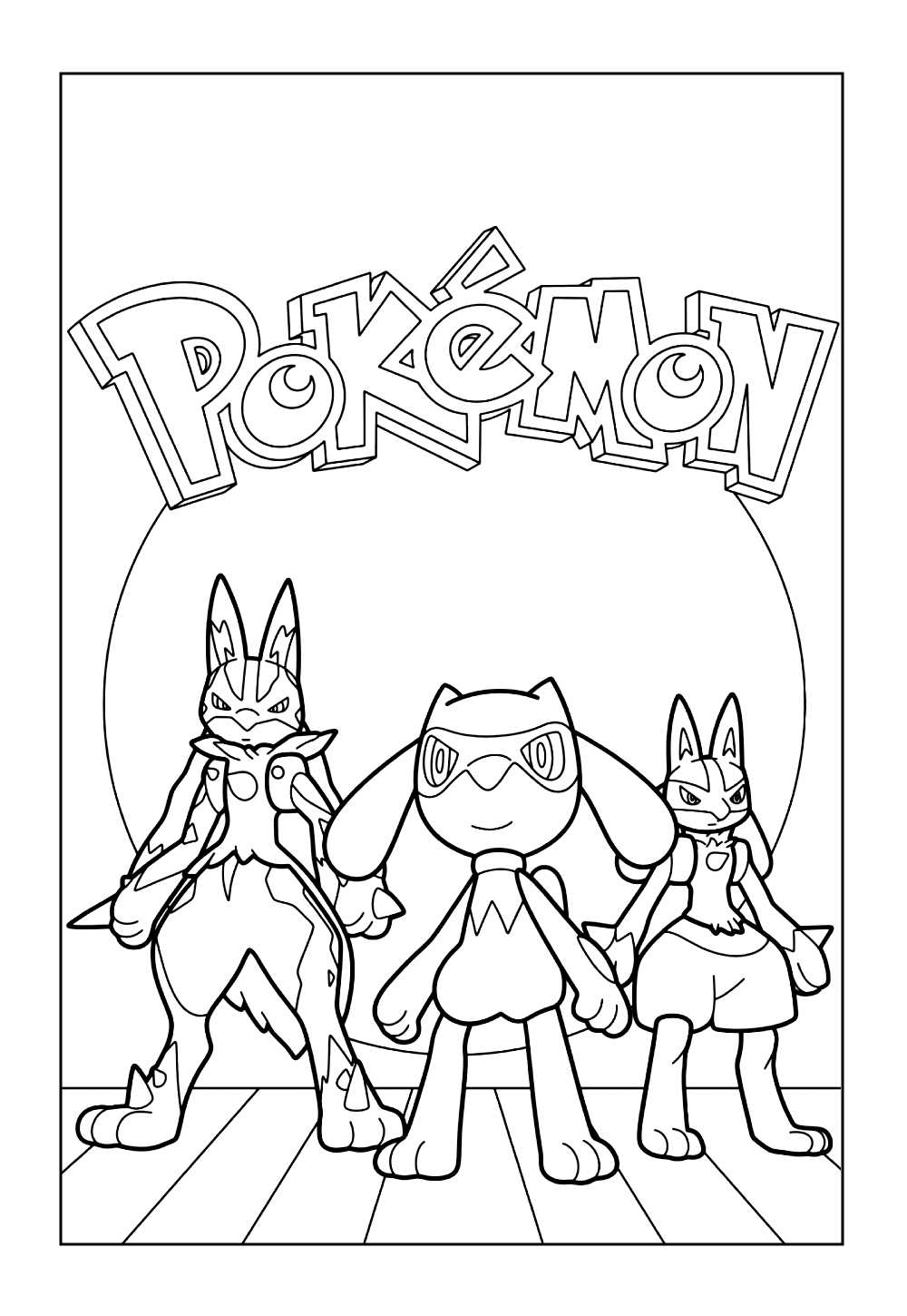Desenho de Lucario para pintar