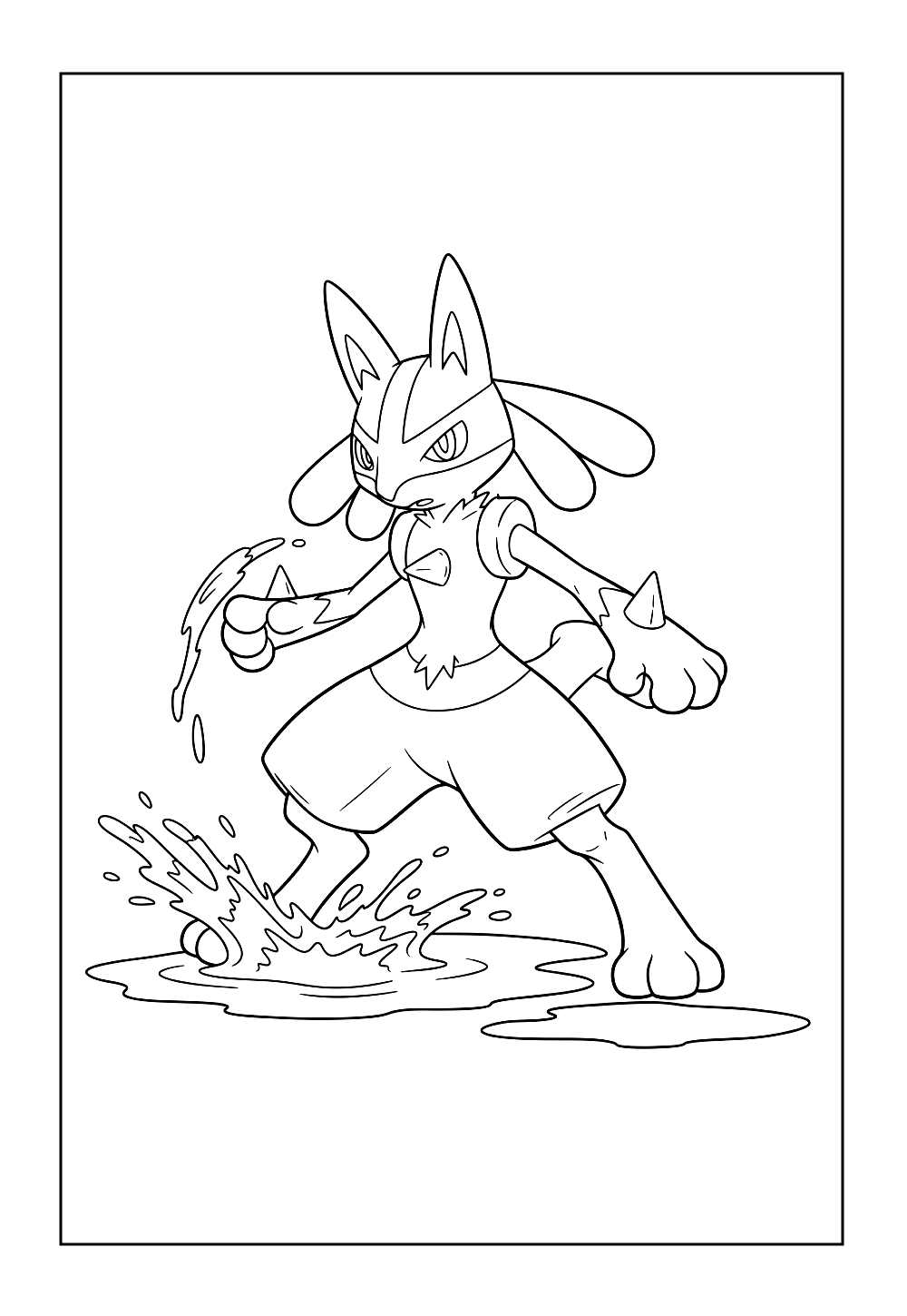 Desenho de Lucario para colorir
