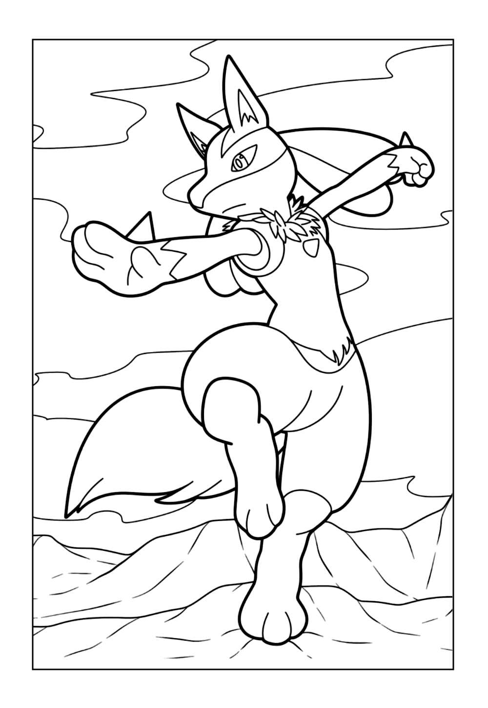 Desenhos de Lucario para colorir e pintar