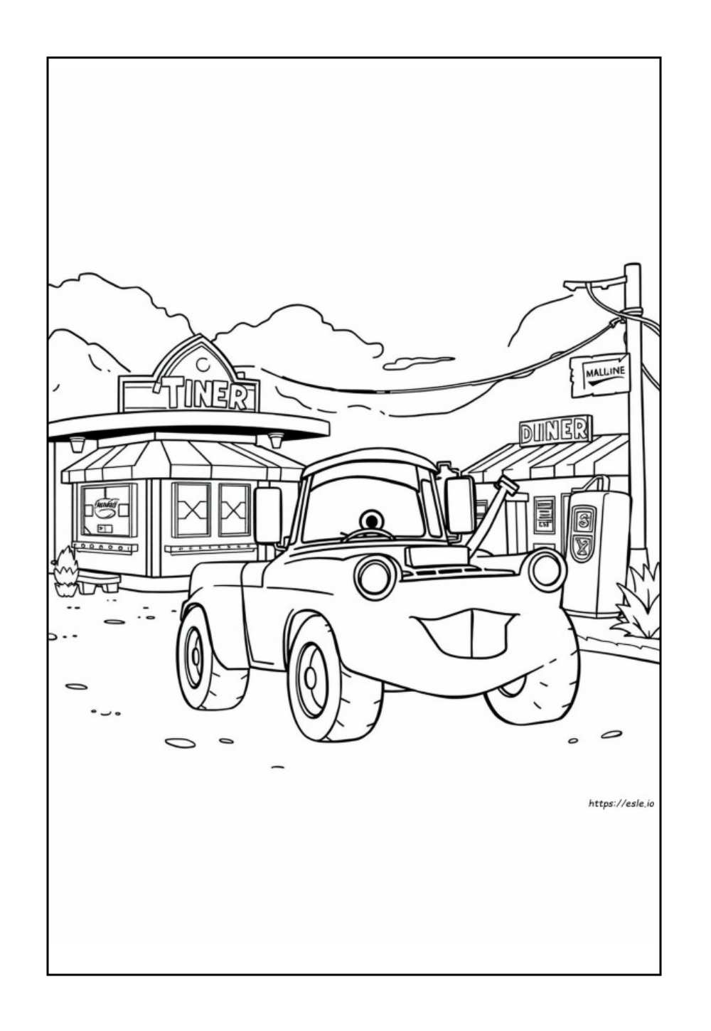 Desenho de Mater para pintar (Carros)