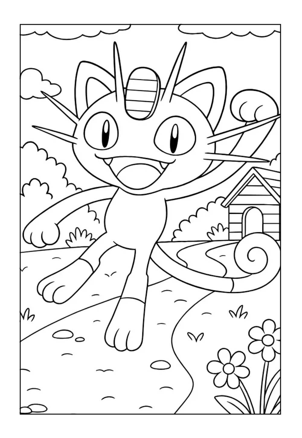 Meowth para colorir (Pokémon)