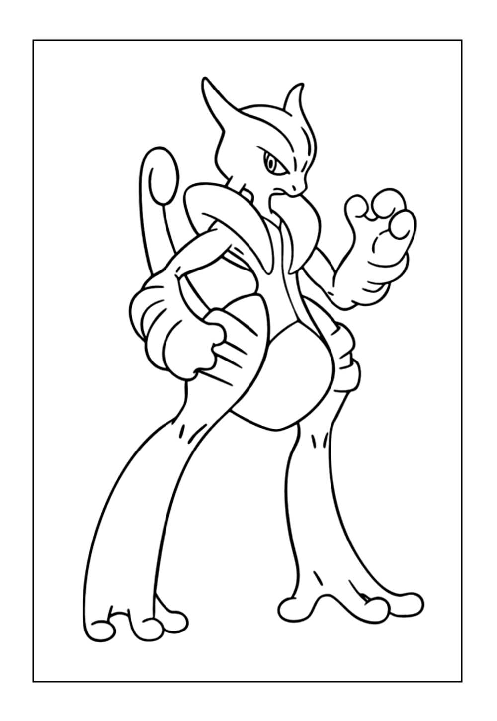 Pokémon Mewtwo para colorir