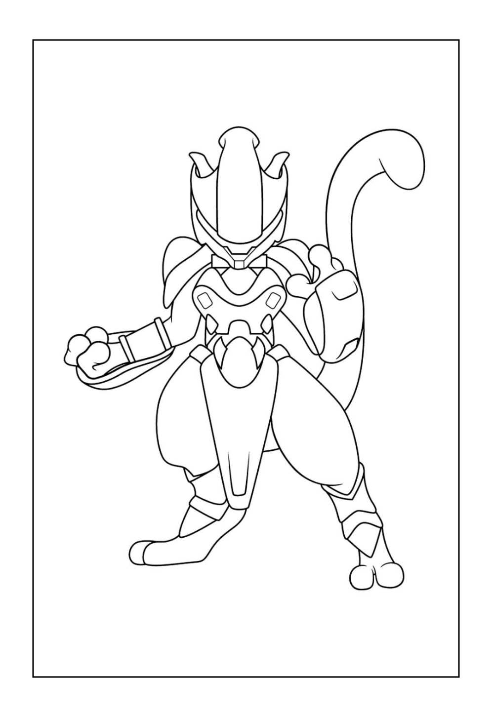 Desenho do Pokémon Mewtwo para colorir