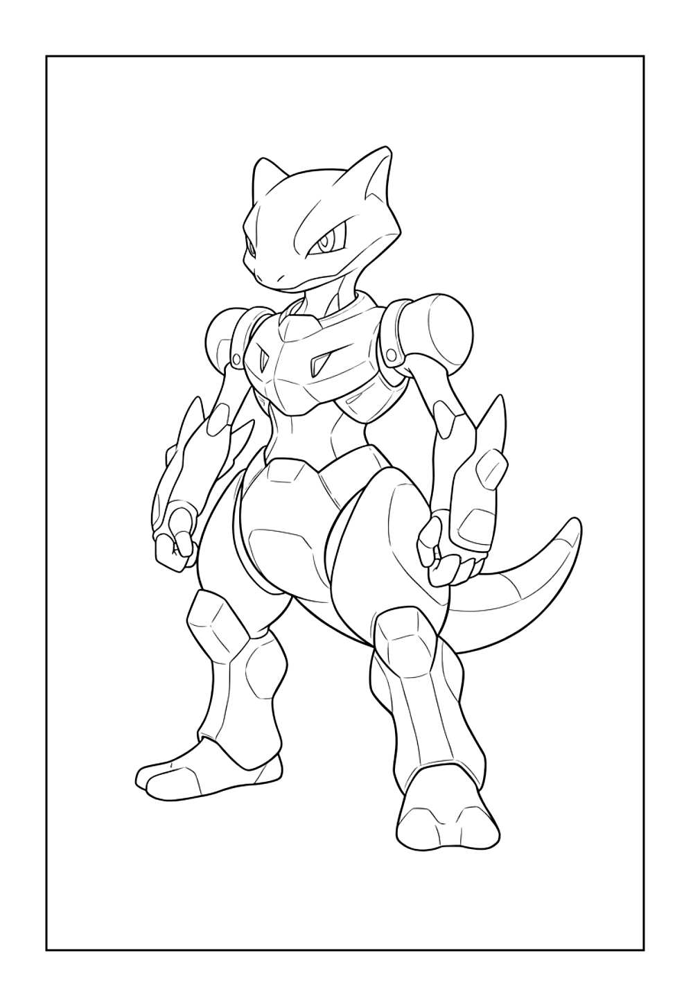 Desenho de Mewtwo para pintar