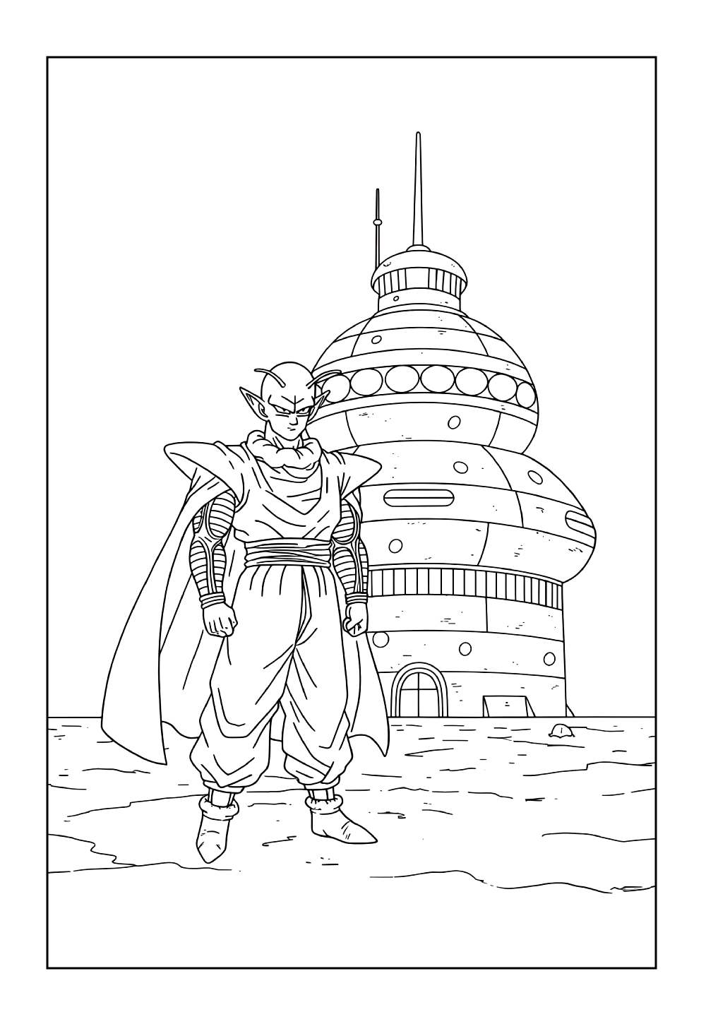 Desenho do Piccolo para pintar (Dragon Ball Z)