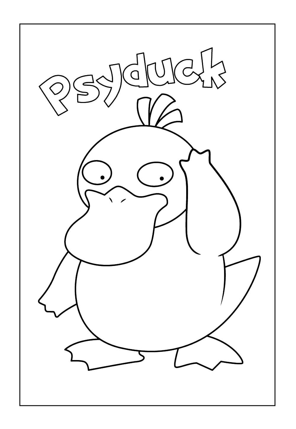Desenho de Psyduck para colorir e pintar
