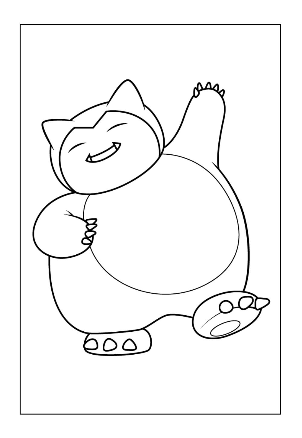 Desenho de Snorlax para pintar