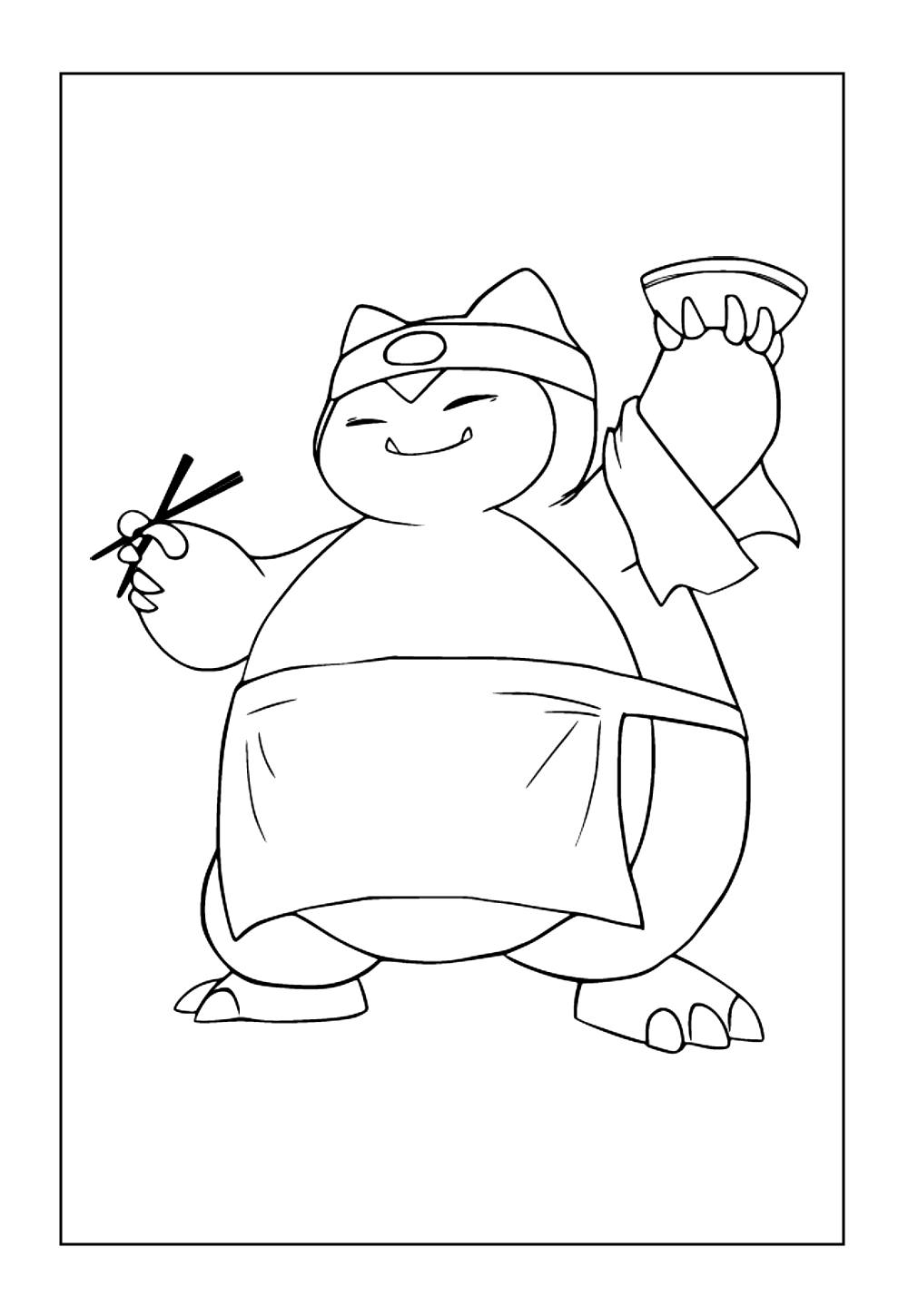 Snorlax para pintar (Pokémon)