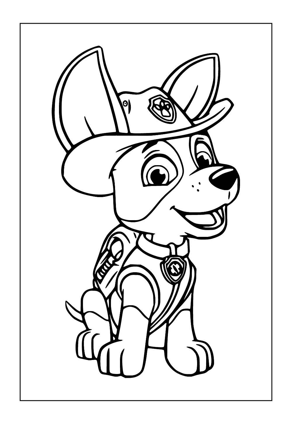 Desenho do Tracker para colorir (Patrulha Canina)